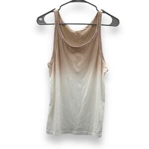 Aerie Cream & Pink Ombre‎ Sleeveless Scoop Neck Tank Top Sz XL NEW